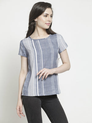 ZARVEY Casual Regular Sleeve Striped Women Multicolor Top