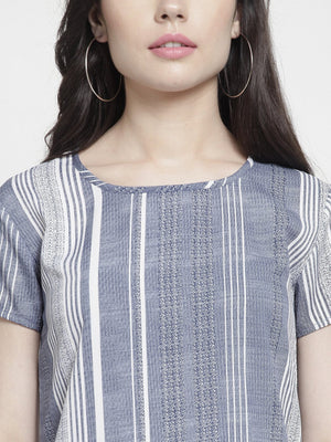 ZARVEY Casual Regular Sleeve Striped Women Multicolor Top