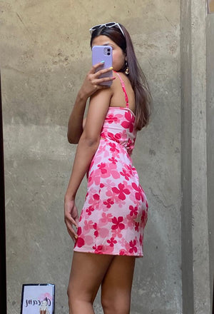 TANDUL printed cut out dress