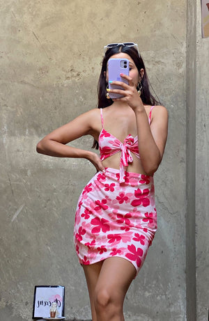 TANDUL printed cut out dress