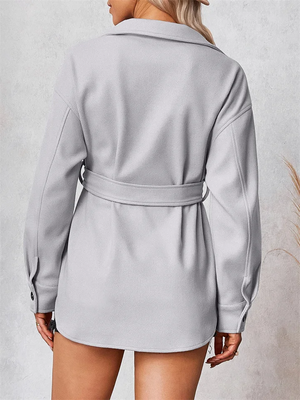 Women Solid Single Breasted Casual Blazer  (Grey)