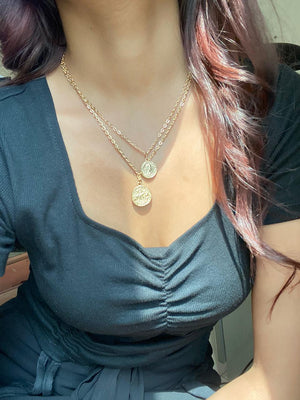 JEWEL Double Layered Chain with Coin Locket