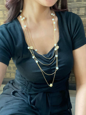 JEWEL pearl  4 Layered chain
