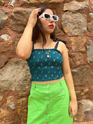 TANDUL  Casual Shoulder Straps Printed Women Multicolor Top
