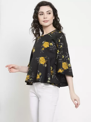 TANDUL  Casual Flared Sleeves Printed Women Multicolor Top