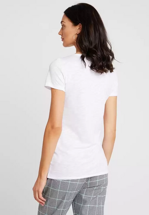 TANDUL  Solid Women Round Neck White T-Shirt