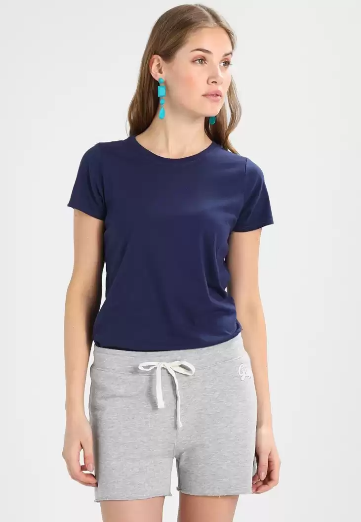 TANDUL  Solid Women Round Neck Dark Blue T-Shirt