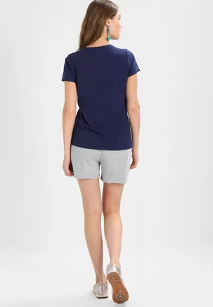 TANDUL  Solid Women Round Neck Dark Blue T-Shirt