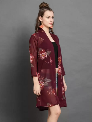 TANDUL  Women 3/4th Sleeve Multicolor Shrug