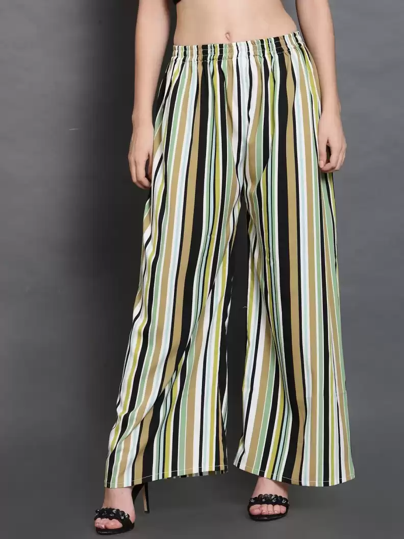TANDUL  Regular Fit Women Multicolor Crepe Trousers
