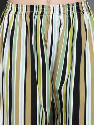 TANDUL  Regular Fit Women Multicolor Crepe Trousers