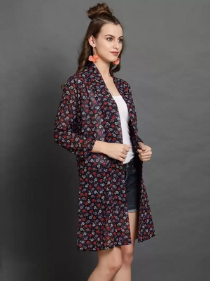 TANDUL  Women 3/4th Sleeve Multicolor Shrug