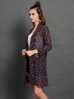 TANDUL  Women 3/4th Sleeve Multicolor Shrug