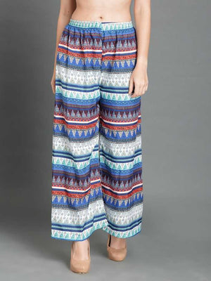 Regular Fit Women Multicolor Crepe Trousers