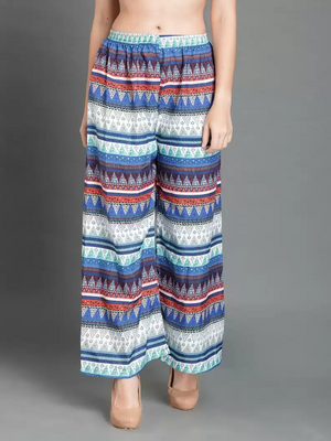 TANDUL  Regular Fit Women Multicolor Crepe Trousers