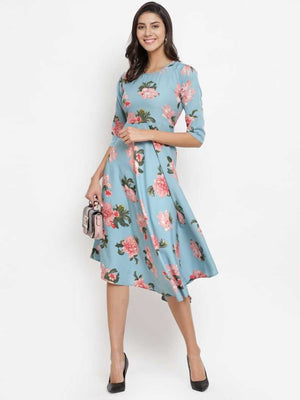Women Fit and Flare Multicolor Dress
