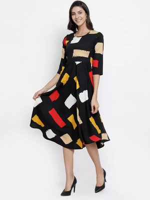 TANDUL  Women Fit and Flare Multicolor Dress