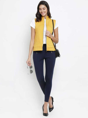 TANDUL  Sleeveless Solid Women Casual Jacket