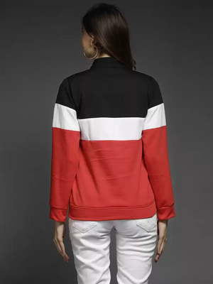 TANDUL  Full Sleeve Color Block Women Sweatshirt