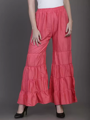 TANDUL  Regular Fit Women Pink Rayon Trousers