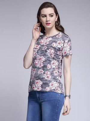 TANDUL  Casual Regular Sleeves Printed Women Multicolor Top