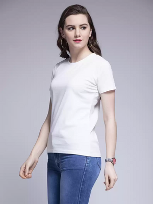TANDUL  Casual Regular Sleeves Solid Women White Top