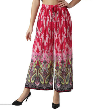 Regular Fit Women Multicolor Viscose Blend Trousers