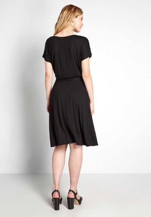 Women Fit and Flare Black Dress