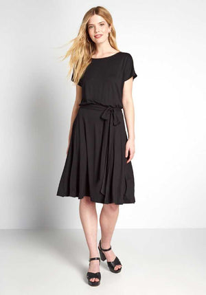Women Fit and Flare Black Dress