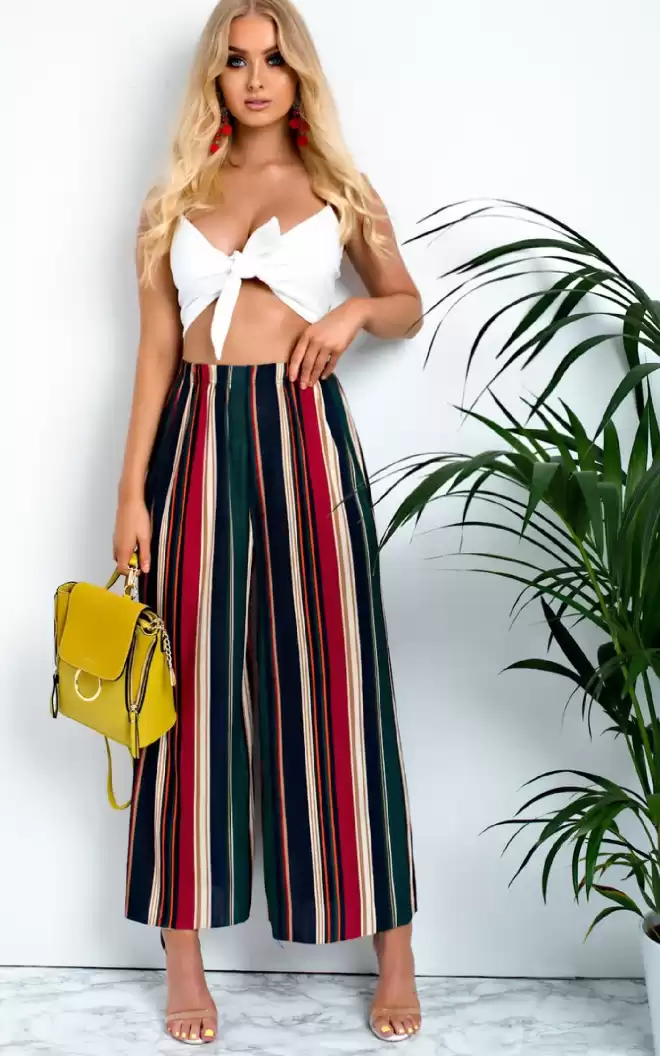 TANDUL  Regular Fit Women Multicolor Crepe Trousers