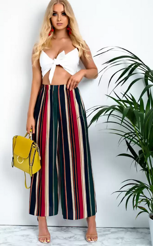 TANDUL  Regular Fit Women Multicolor Crepe Trousers