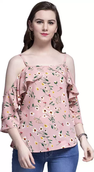 TANDUL  Casual Noodle Straps Floral Print Women Multicolor Top