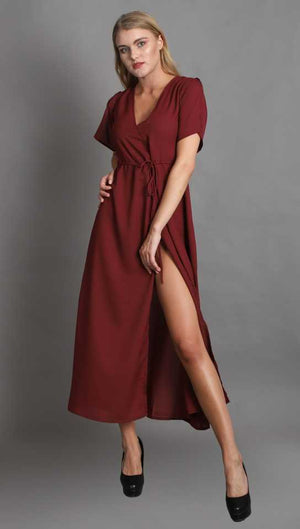 TANDUL  Women Maxi Maroon Dress