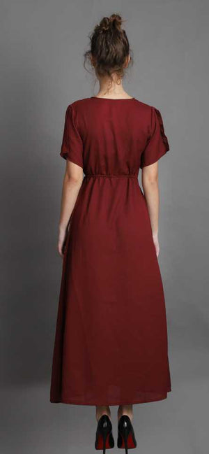 TANDUL  Women Maxi Maroon Dress