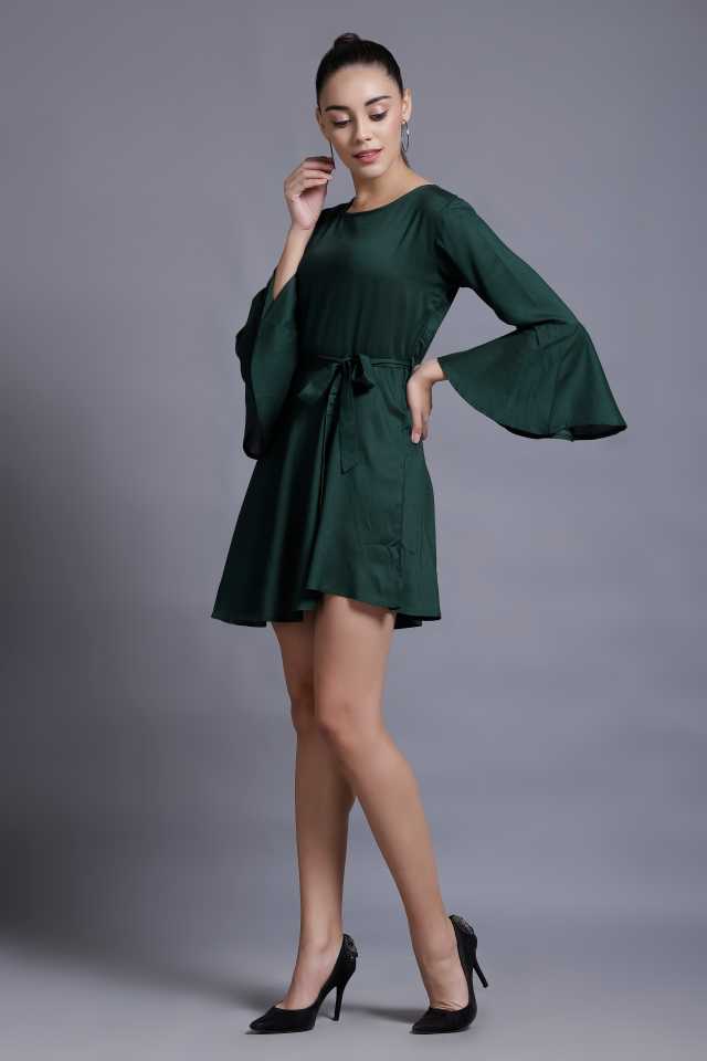 TANDUL  Women A-line Green Dress