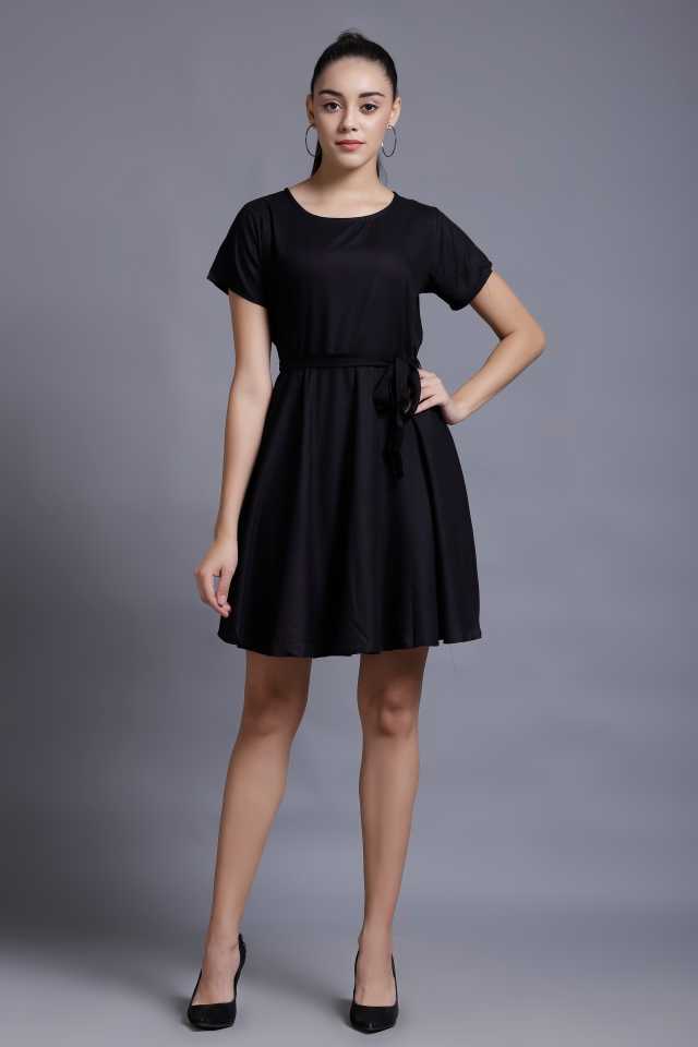 TANDUL  Women A-line Black Dress