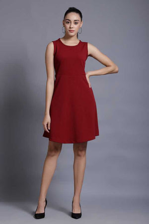 TANDUL  Women A-line Maroon Dress