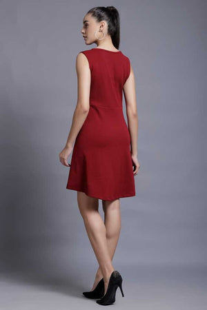 TANDUL  Women A-line Maroon Dress