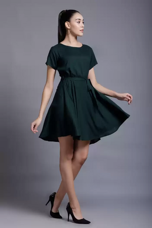 TANDUL  Women A-line Green Dress