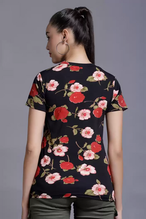TANDUL  Casual Regular Sleeves Floral Print Women Multicolor Top