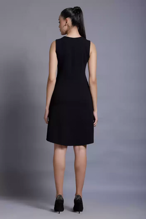 TANDUL  Women Skater Black Dress