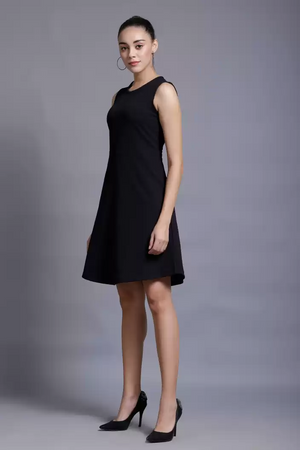 TANDUL  Women Skater Black Dress