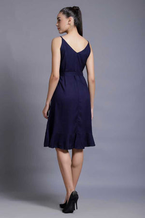 TANDUL  Women Asymmetric Blue Dress