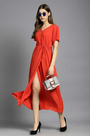 TANDUL  Women Wrap Red Dress