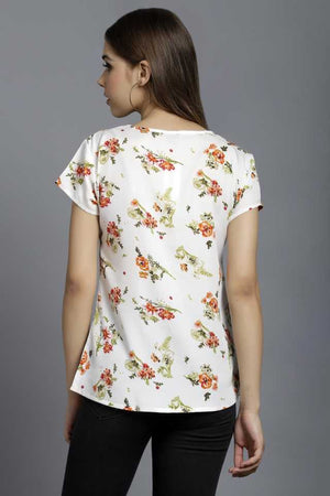 Casual Regular Sleeves Floral Print Women Multicolor Top