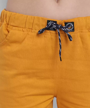 TANDUL  Regular Fit Women Yellow Cotton Blend Trousers
