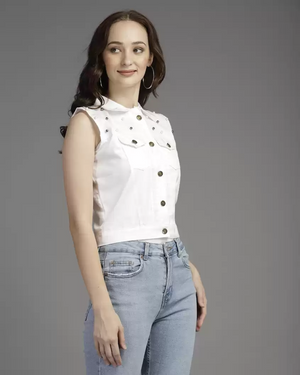 TANDUL  Sleeveless Solid Women Jacket