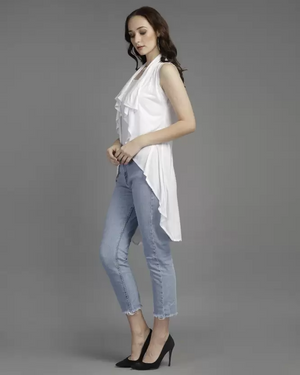 TANDUL  Women Sleeveless White Shrug