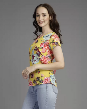 TANDUL  Casual Regular Sleeves Printed Women Multicolor Top