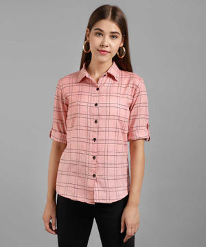 TANDUL  Women Regular Fit Checkered Spread Collar Casual Shirt